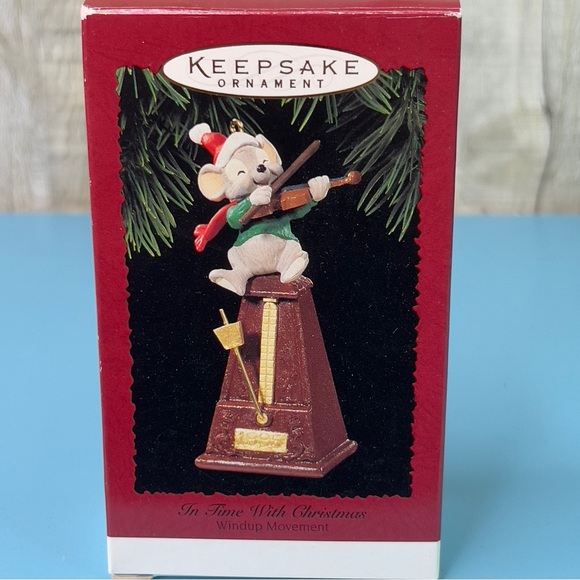 Hallmark Keepsake Ornament 1995 In Time With Christmas Windup Movement - Picture 1 of 6